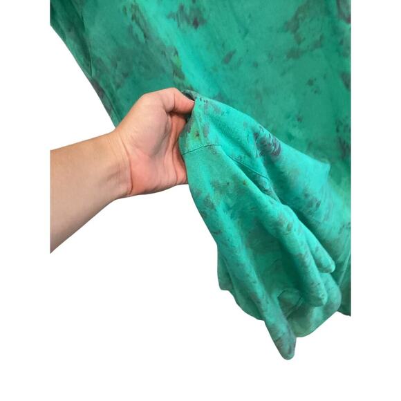 CMC Color Me Cotton Womens Midi Dress Sz Medium Green Boho Cotton Lagenlook READ - Picture 9 of 9